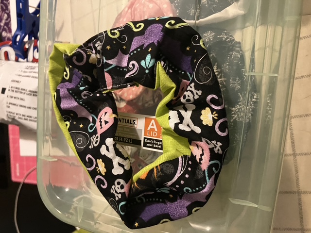A halloween themed scrunchie